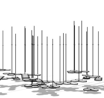 现代金属吊灯su模型