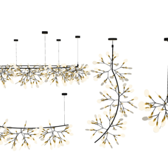 现代树枝吊灯su模型