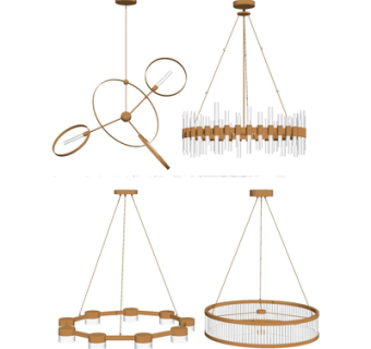 现代金属吊灯su模型