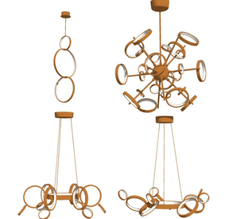 现代金属吊灯su模型