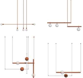 现代金属吊灯su模型