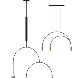 现代金属吊灯su模型