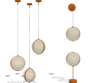 现代金属吊灯su模型