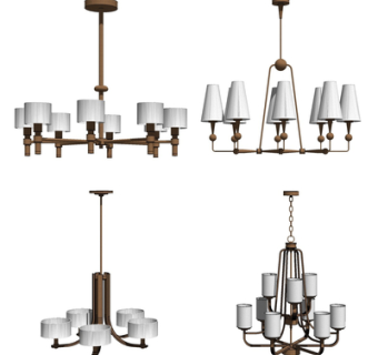 现代金属吊灯su模型