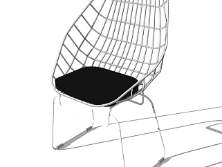 现代金属休闲椅su模型