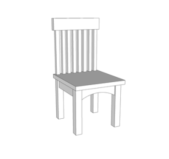 现代实木单椅su模型