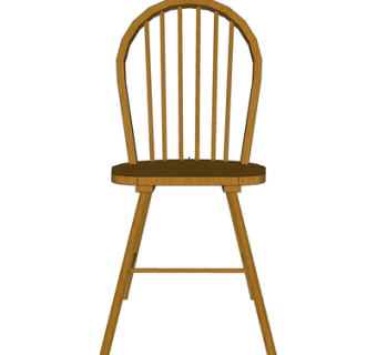 现代实木单椅su模型