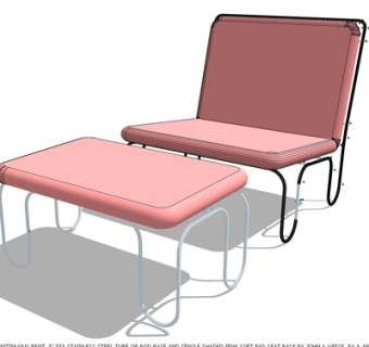 现代布艺休闲椅su模型