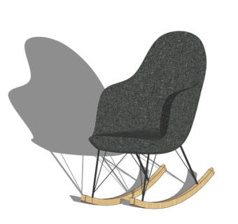 现代布艺休闲椅su模型