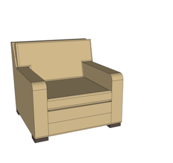 现代布艺单人沙发su模型