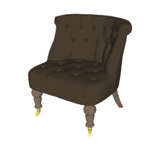 简欧布艺单人沙发su模型