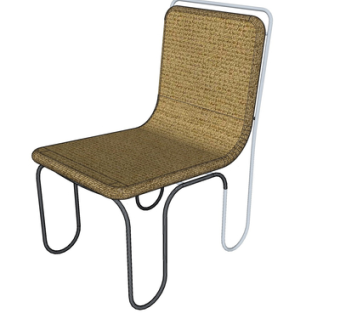 现代藤编休闲椅su模型