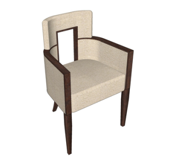 现代布艺单椅su模型