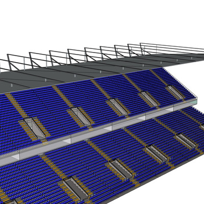 现代体育馆看台su模型