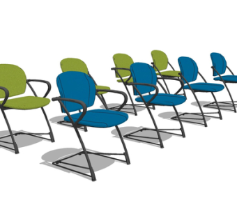 现代单椅组合su模型