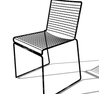 现代金属单椅su模型