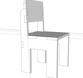 现代实木单椅su模型