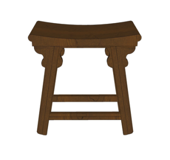 现代实木凳子su模型