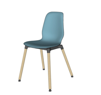 北欧实木单椅su模型