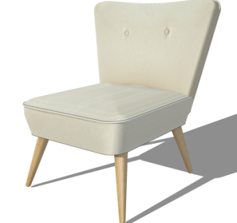 北欧布艺单椅su模型