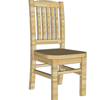 现代实木单椅su模型