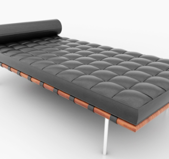 现代皮革休闲沙发su模型