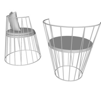 现代金属单椅su模型