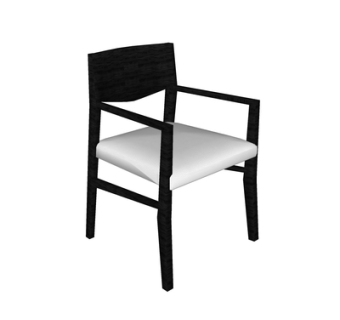 现代实木单椅su模型