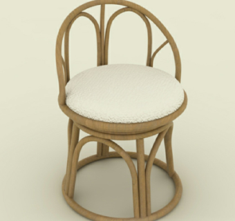 现代实木单椅su模型