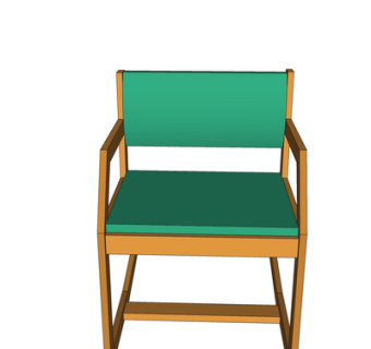 现代实木单椅su模型