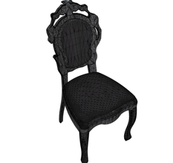 欧式实木单椅su模型