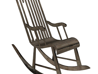 现代实木摇椅su模型