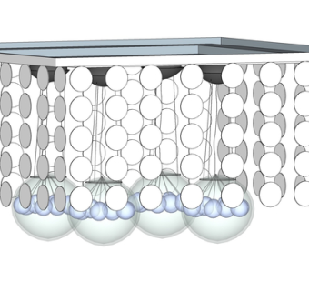 现代玻璃吊灯su模型