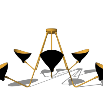 现代金属吊灯su模型