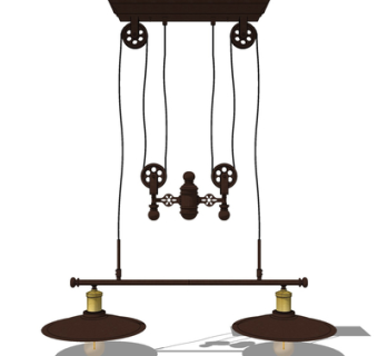 工业风金属吊灯su模型