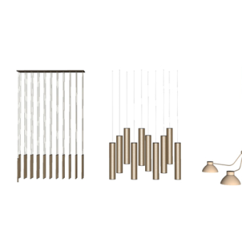 现代金属吊灯su模型