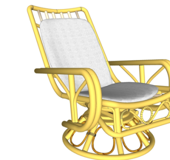 现代竹子休闲椅su模型