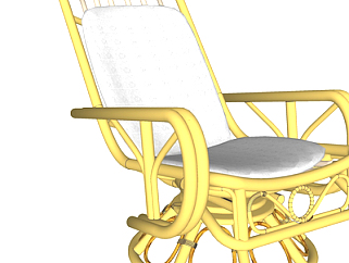 现代竹子休闲椅su模型