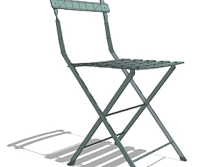 现代折叠单椅su模型
