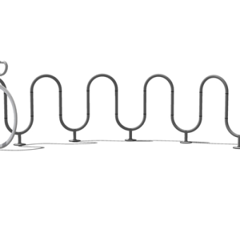 现代自行车防盗架su模型
