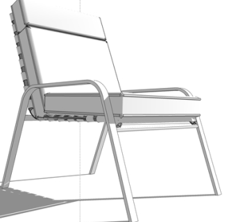 现代布艺单椅su模型