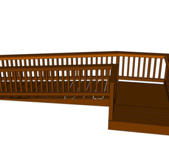 现代实木桥梁su模型