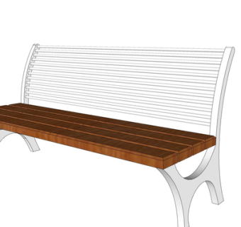 现代实木公用椅su模型