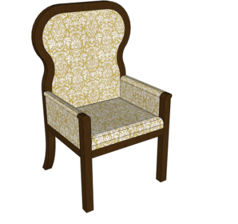 现代实木单椅su模型