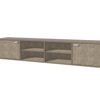 现代实木电视柜su模型