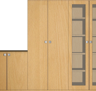 现代实木衣柜su模型