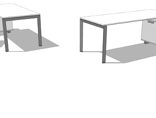 现代卡位办公桌椅su模型