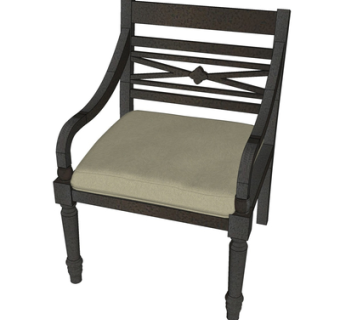 现代实木单椅su模型