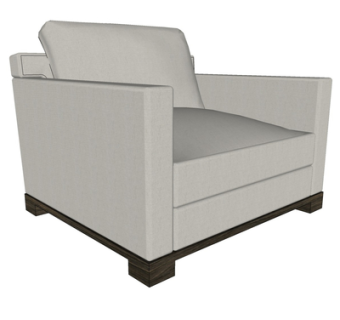 现代布艺单人沙发su模型