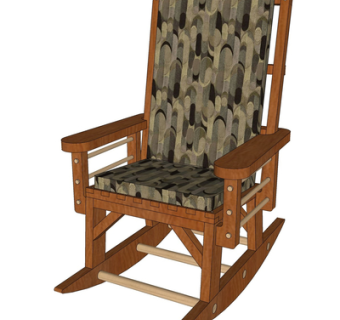 现代实木休闲椅su模型